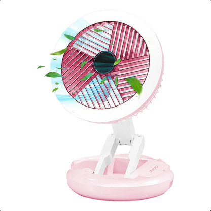 Ventilador Portatil Ventilador De Escritorio Ventilador Led Rosa