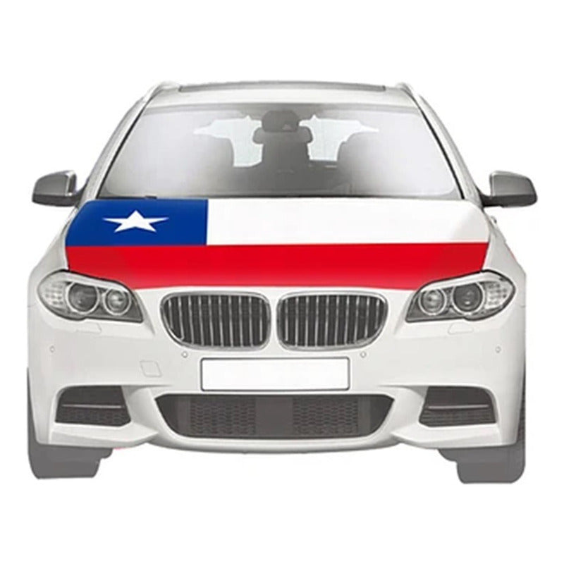 Bandera Chilena Cubre Capot Autos Fiestas Patrias Forro Auto Blanco