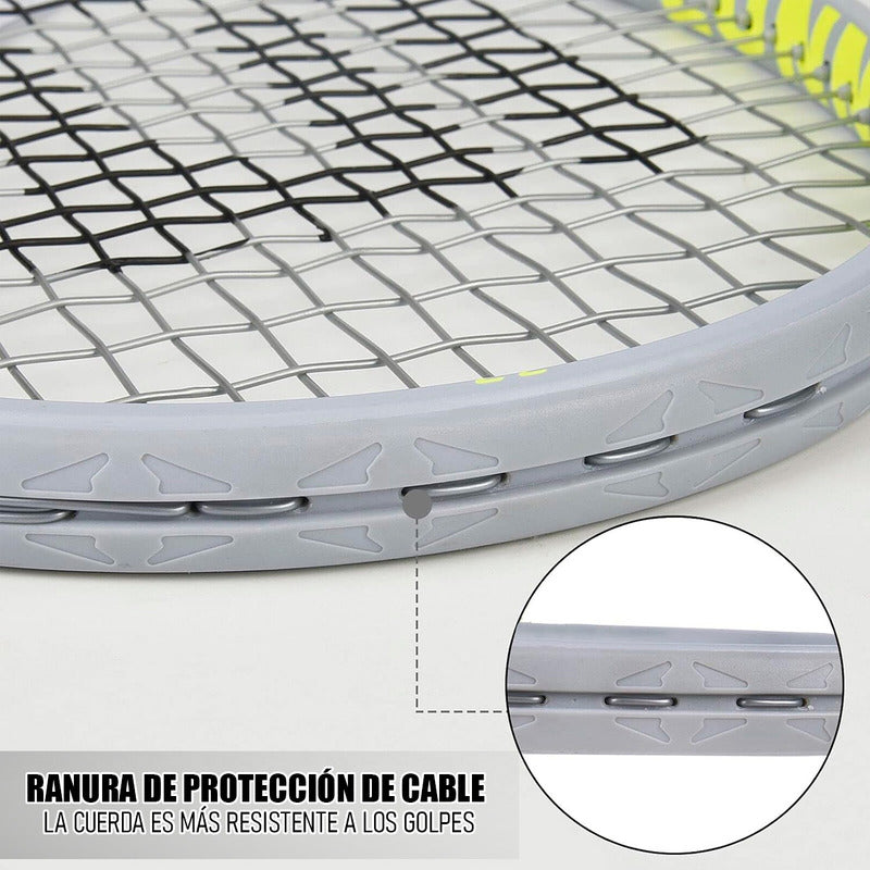 Raqueta De Tenis Amateur Raqueta Para Adultos + Funda Azul Acero 0