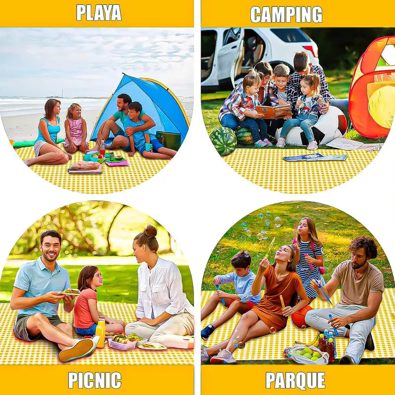Manta Plegable Picnic Alfombra Camping Manta Picnic 150x200 Rojo