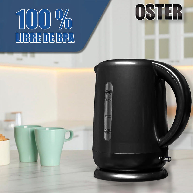 Hervidor Eléctrico Oster De 1.7 Litros Con Apagado Automático Negro