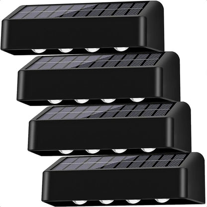 Aplique Exterior Solar Foco Pared Aplique De Pared Luces Led Para Muros Ip65 Pack 4 Apliques Exteriores Solares Abs 4w Luz Cálida Lampara De Muro Impermeable Inalambrica Okshop