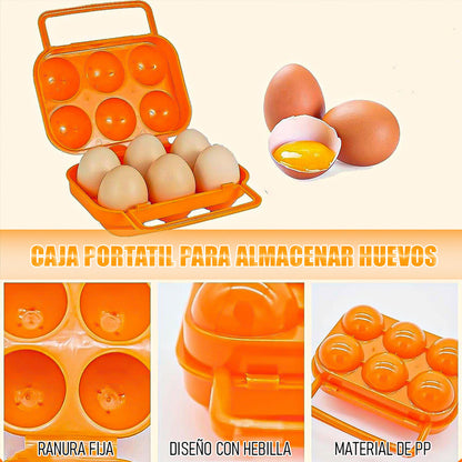 Pack 2 Organizador Huevos Dispensador Huevos Porta Huevos Naranja