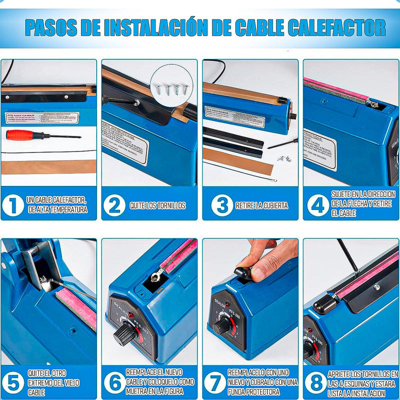 Selladora De Bolsa Maquina Selladora Bolsas Selladora 300mm Azul