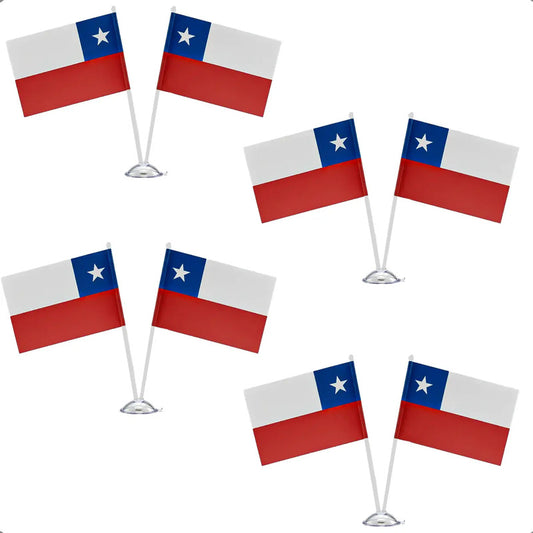 Pack 4 Banderas Chile Bandera De Escritorio Bandera Chile Bandera Chile