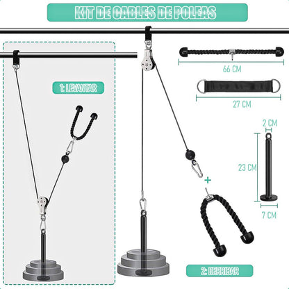 Juego De Polea Poleas Gimnasio Para Casa Polea Cuerda Gym