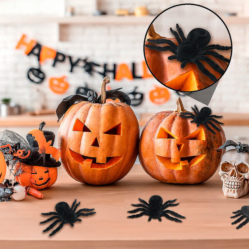 Araña Decoracion Halloween Pack 4 Arañas Decorativa Fiestas