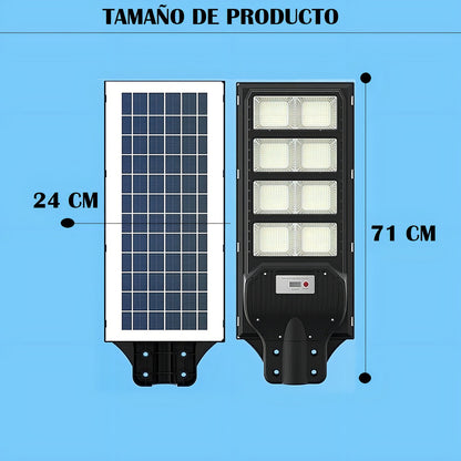 Reflector Led Solar Arca De 1 Kw Con Sensor De Movimiento Y Luz Blanca Negro Blanco