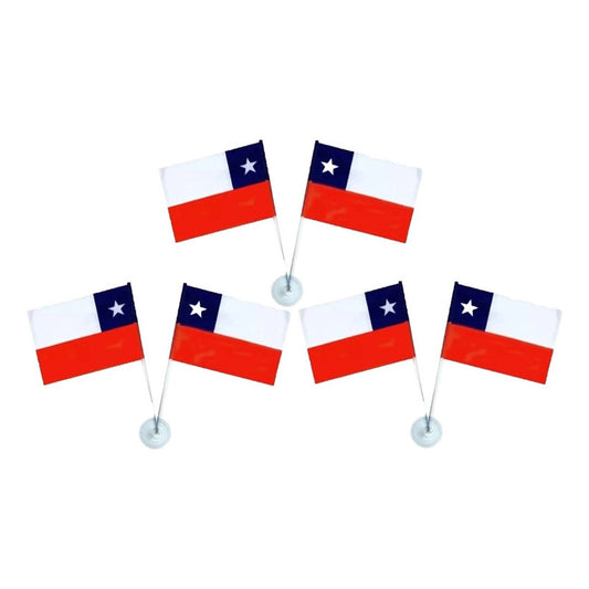 Pack X6 Banderas De Chile Decorativa Bandera Chile 10x15