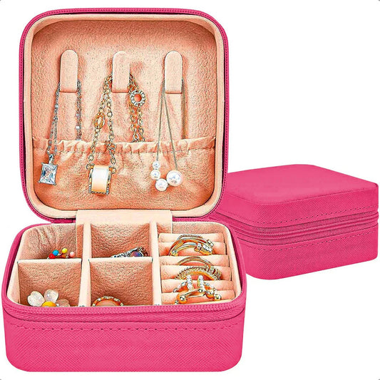 Joyero Portatil Organizador De Aros Exhibidores Joyas Anillo Organizador Para Aros Y Accesorios Poliuretano Joyero Para Aros Exhibidor Pulseras Piel Sintética Fucsia Okshop