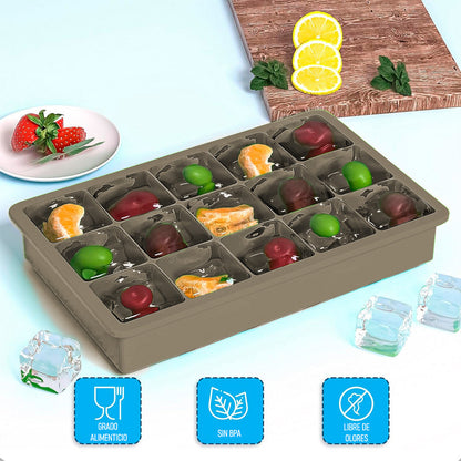 Pack X2 Molde Hielo Cubetas De Hielo Bandeja Silicona Hielo Marrón