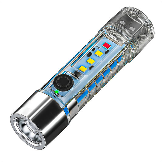 Linterna Recargable Linterna Bolsillo Linterna Led Tactica Blanco/rojo Negro
