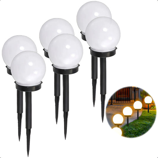 Estaca Solar Pack 6 Foco Solar Para Jardín Estacas Solares Negro Cálido