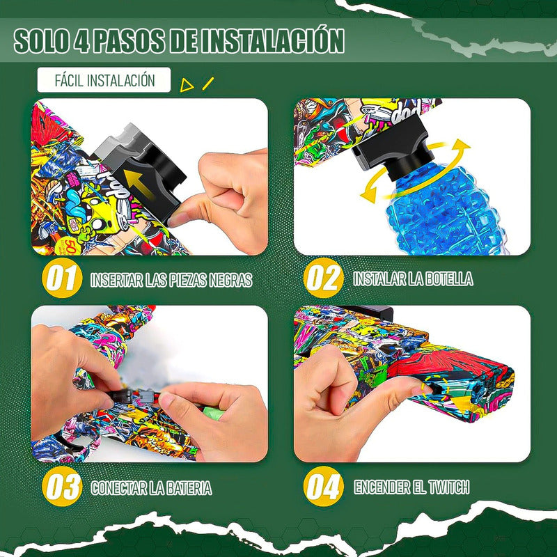 Pack 2 Pistola Hidrogel Pistola Aumatica Pistola Electrica Rojo