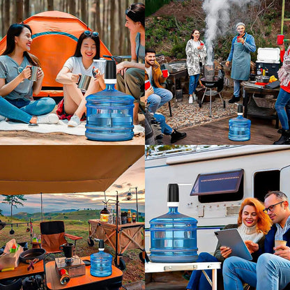 Dispensador De Agua Eléctrico Portátil Okshop Para Bidón 5 Galones Negro X2