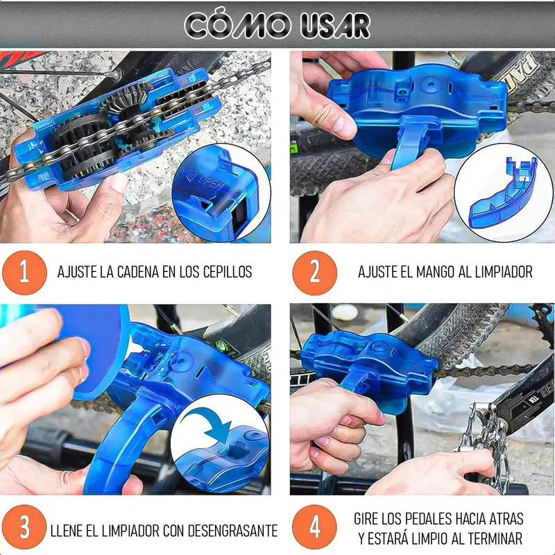 Limpiador De Cadena Okshop Para Bicicleta Portátil Plástico Azul