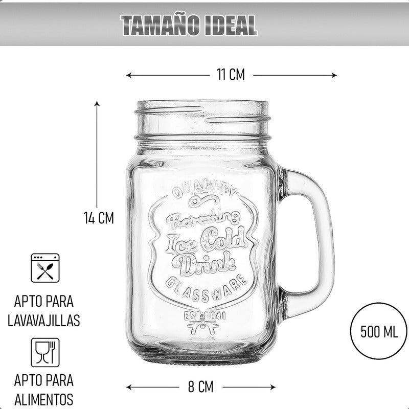 Vaso Para Terremoto Pack 4 Vasos Vidrio Fiestas Patria 500ml Chile