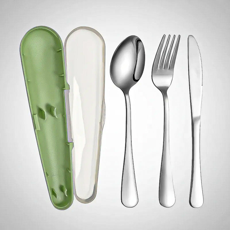 Set De Cubiertos Keep Cubiertos Portatiles Cubiertos Viaje Verde