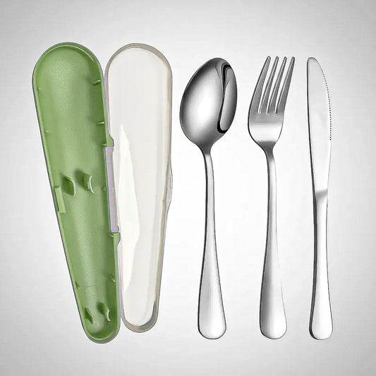 Set De Cubiertos Keep Cubiertos Portatiles Cubiertos Viaje Verde