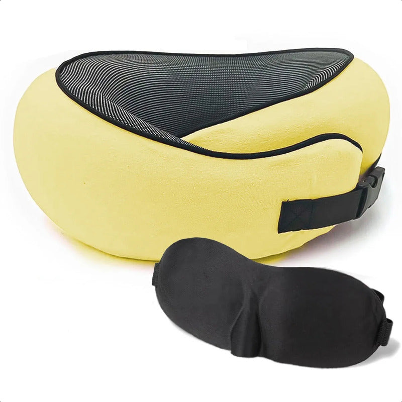 Almohada Para Cuello Cojin Para Cuello Almohada De Viaje Cojin Cervical Viaje Hipoalergenico Algodón Transpirable Almohada Cuello Para Viajes Antibacteriana Cojin Cervical Antihongos Amarillo Okshop