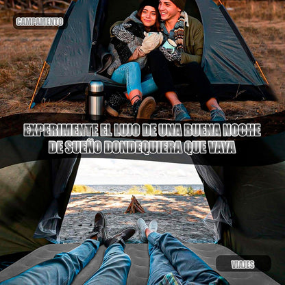 Colchón Inflable Coleman Colchon Con Inflador De Pie Doble Gris