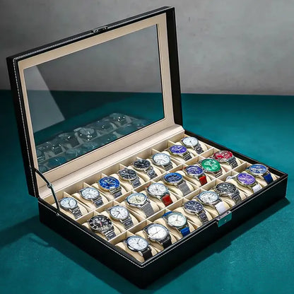 Porta Relojes Organizador De Reloj Caja De Reloj 24 Pzas Negro