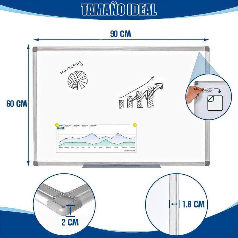 Pizarra Blanca 60x90 Pizarra Acrilica 60x90 Pizarra Acrilica Blanco