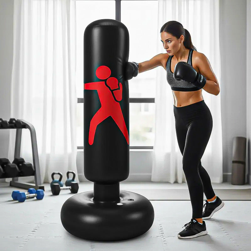 Saco Boxeo Inflable Saco Boxeo 160cm Saco De Arena Inflable Rojo