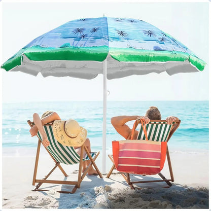 Quitasol Grande Sombrilla De Playa Verano Paraguas 150 Cm Paraguas Colores Poliester Unisex Paraguas Plegable Aluminio... Verde/azul/palmera