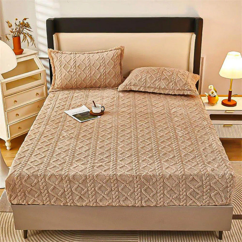 Sábana Bajera Polar Sábana Bajera Elástica Protector 150x200 Marrón Claro