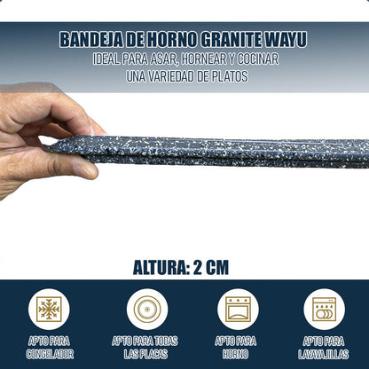 Bandeja Horno Wayu Bandeja Rectangular Para Horno Bandejas Wayu Arcashopping Bandeja Para Hornear De Acero Al Carbono Bandeja De Horno Antiadherente Bandeja Horno Antiadherente Granite Wayu