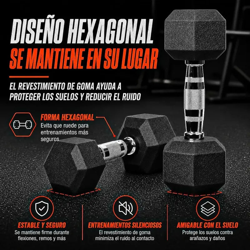 Mancuerna Hexagonal Okshop De 3 Kg Con Mango Antideslizante Negro