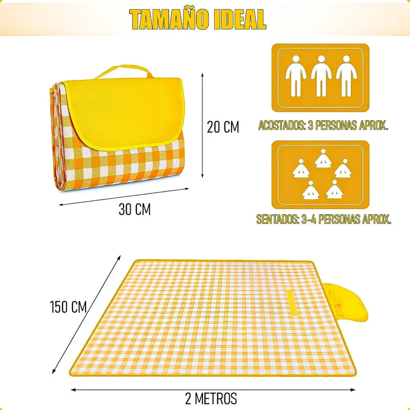 Manta Plegable Picnic Alfombra Camping Manta Picnic 150x200 Verde