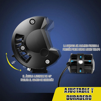 Pack X2 Focos Led Para Autos Barra Led 4x4 Neblinero 72w Negro