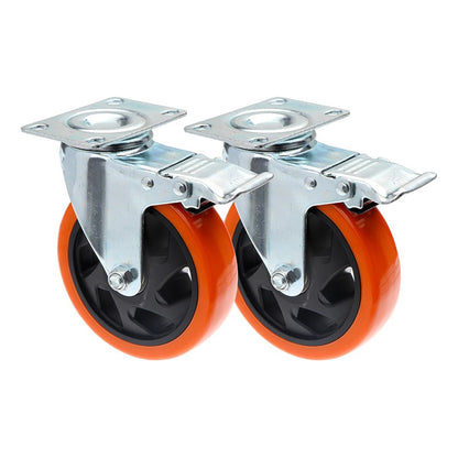 Ruedas Giratorias Para Carros Ruedas Muebles Pack 2 Ruedas Naranja/gris