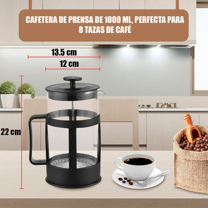 Cafeteras Francesas Cafetera Prensa Acero Inoxidable 1000 Ml