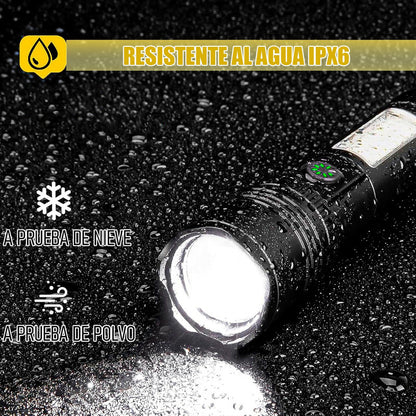 Linterna Recargable Linterna Led Pack 2 Linterna Tactica Led Blanco/rojo Negro