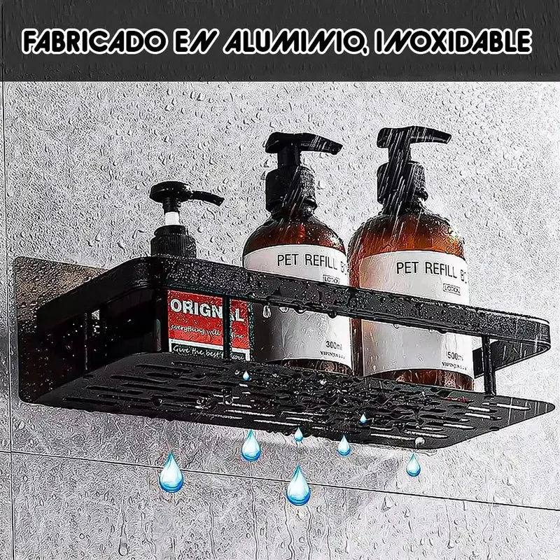 Organizador De Ducha Esquinero Okshop En Aluminio Negro Para Baño