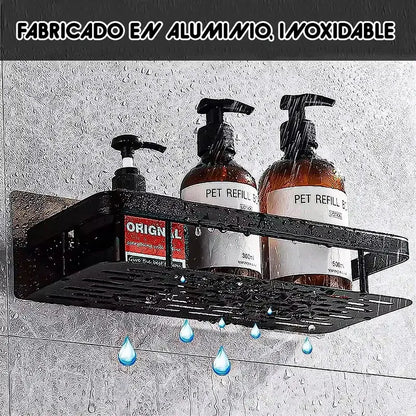 Organizador De Ducha Esquinero Okshop En Aluminio Negro Para Baño