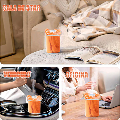 Humidificador Arcashopping Sal De Roca 280 Ml Luz Nocturna Usb Marrón Claro