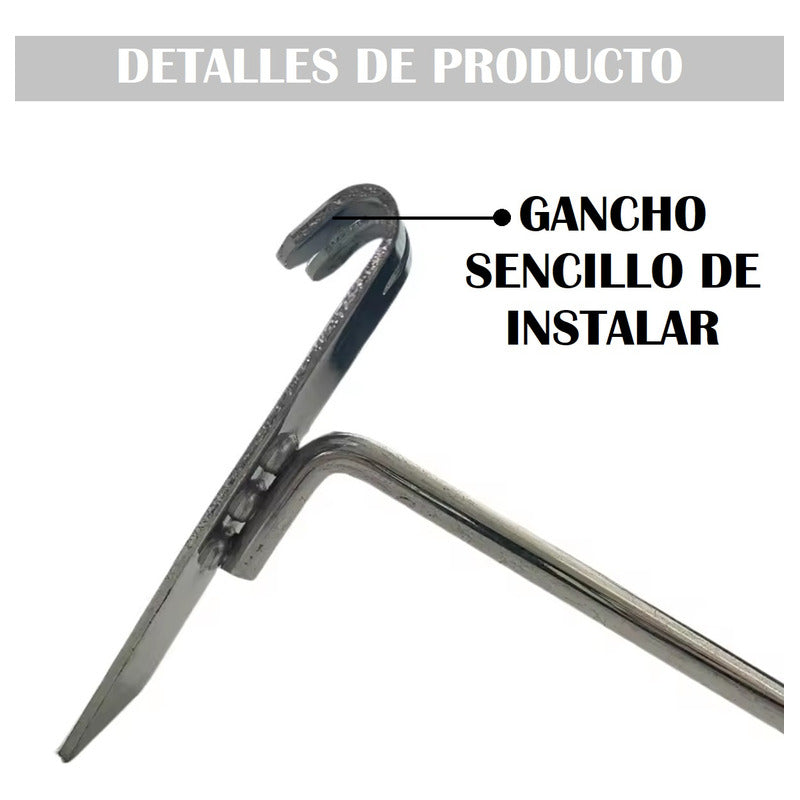 Pack X20 Ganchos Exhibidores Gancheras Panel Ranurado 20 Cm Metal
