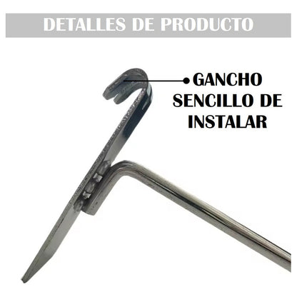 Pack X20 Ganchos Exhibidores Gancheras Panel Ranurado 20 Cm Metal
