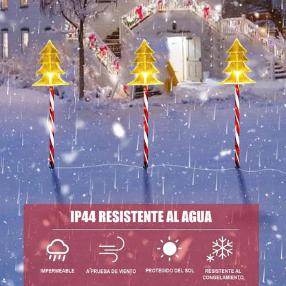 Pack X5 Luces Navideñas Estacas Solares Luces Navidad Solar Luces Arbol Calida