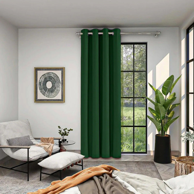 Cortinas De Tela Cortinas Tela Living Cortina De Puerta Cort Verde Oscuro