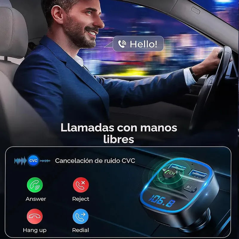 Transmisor Fm Okshop Adaptador Bluetooth Para Auto Con Manos Libres Y Usb