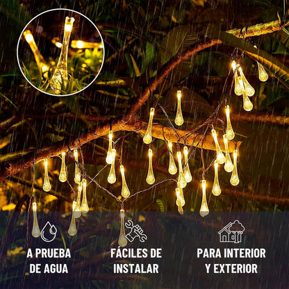 Pack 2 Luces Navidad Guirnaldas Solares Luces De Navidad 5m Cálida