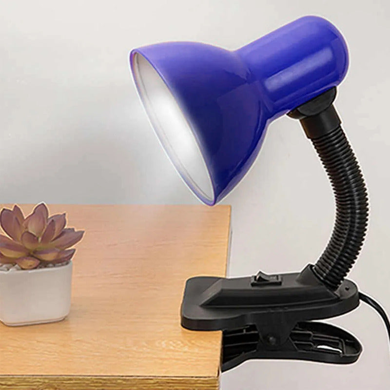 Lámpara Escritorio Click Okshop Azul Flexible Led Velador X2