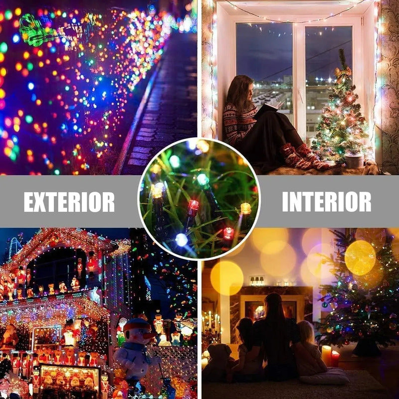 Guirnalda Led 12m 200 Luces Exterior Ip44 Navideñas Okshop 220v Cálida