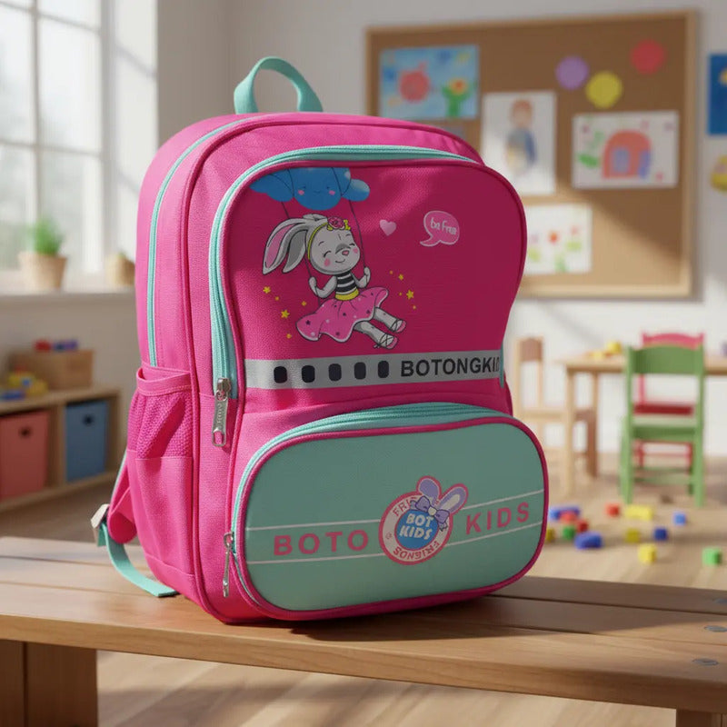Mochila Escolar Para Niña Mochilas De Niños Dibujos Animados Fucsia