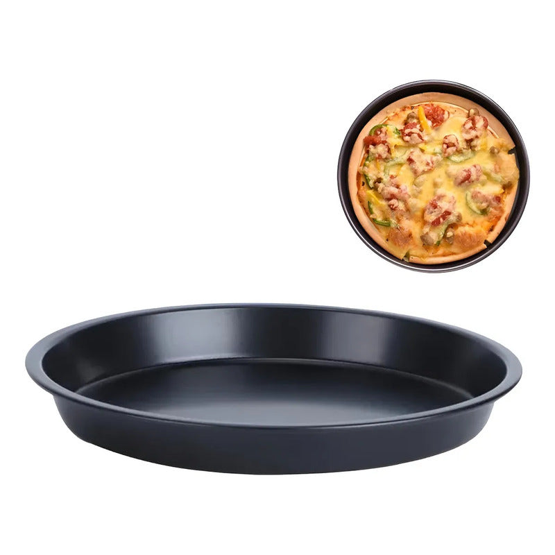 Molde Para Pizza Redondo De Metal Antiadherente De 29 Cm Gris